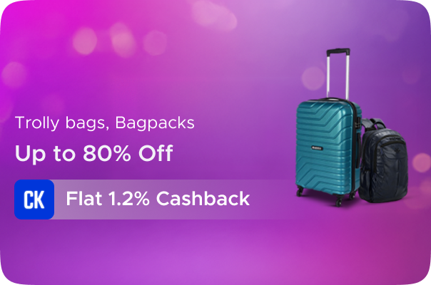 Myntra:Up to 80% Off on Trolley bags, Bagpacks + Flat 1.2% Cashback